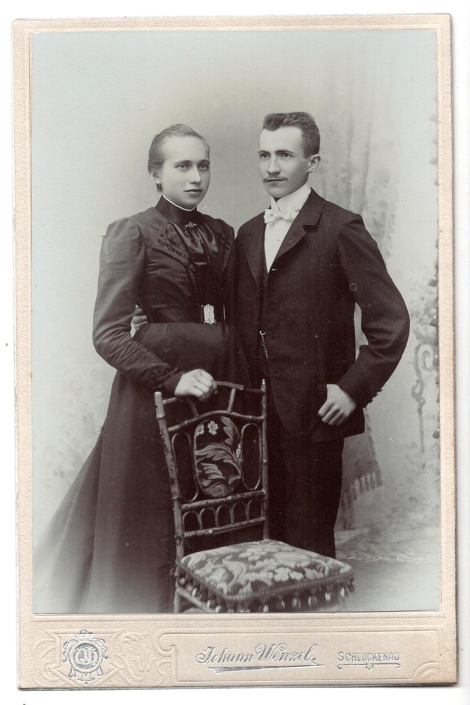 Photograph couple Schluckenau Bohemia, today Šluknov Czech Republic Johann Wenceslas (144)
