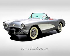Classic Cars – 1957 Chevrolet Corvette in Inca Silver – Print
