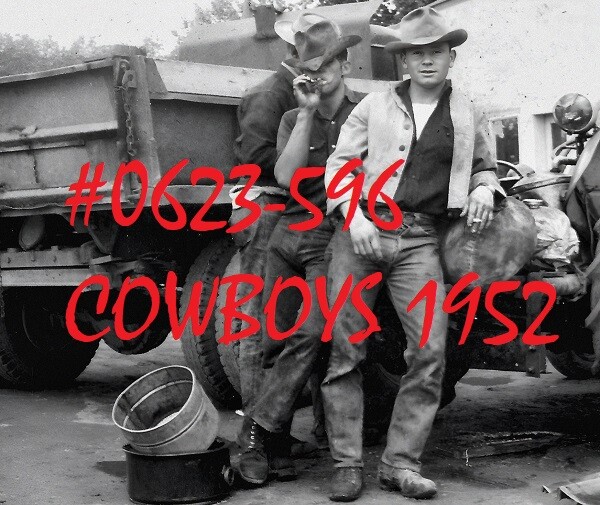 VINTAGE MALE PORTRAIT #0623-596 -COWBOYS 1952 -free ship in usa