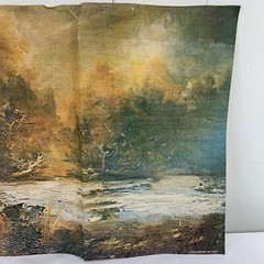 Vintage Art Treasures The Pond Nature Lithograph on Canvas Unframed 17.5 X 12