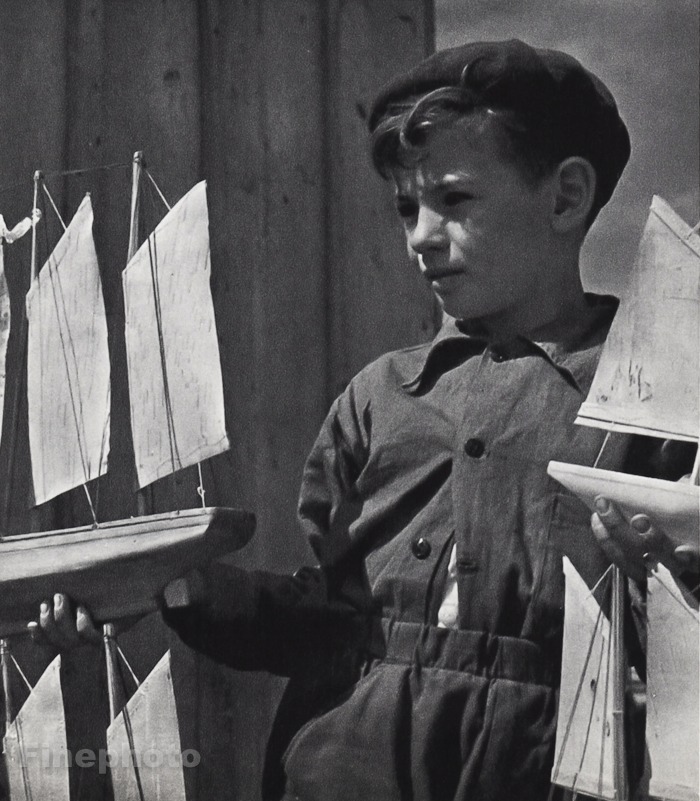 1960 Vintage FRENCH BOY Model Boat Toys Hobby Child Photo Art 8×10 JOY BOWERMAN