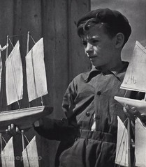 1960 Vintage FRENCH BOY Model Boat Toys Hobby Child Photo Art 8×10 JOY BOWERMAN