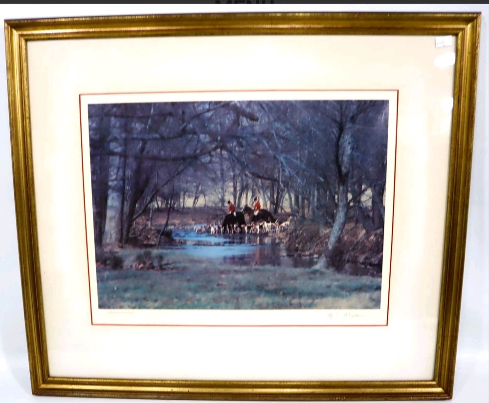 Marion E. Warren (1920-2006) «Riding to the Hounds» Hunt Scene Photograph Signed