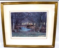 Marion E. Warren (1920-2006) «Riding to the Hounds» Hunt Scene Photograph Signed