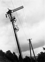 glass negative, GRÜNBACH, semaphore, trainlines, railways, by Eduard PEZDIKA,