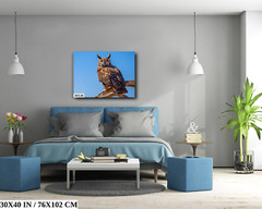 Twilight Guardian: Horned Owl On a Branch Wildlife Wall Art Print