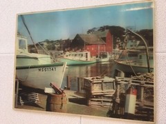 Boats in Harbor 12×16 Victor Anderson Vari-Vue Lentograph Lenticular 3-D Picture