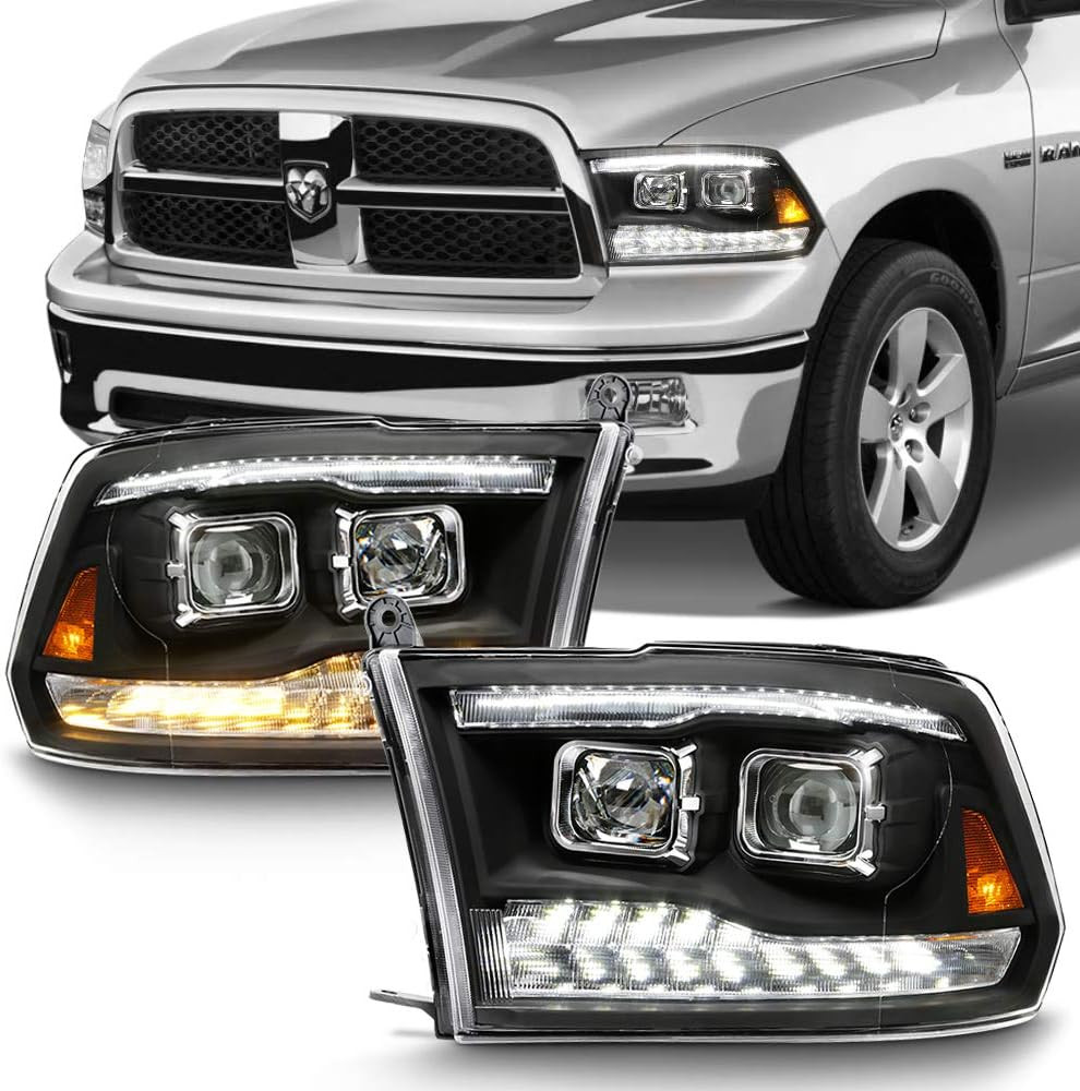 – for 2009-2018 Dodge Ram 1500 10-18 2500 3500 Black LED Signal DRL Dual Project
