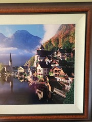Framed Hallstatt Australia Lake Village Landscape. By John & Debora Scanlan.