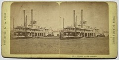 USA US Steamer on The Mississippi c1865 Photo Stereo Vintage