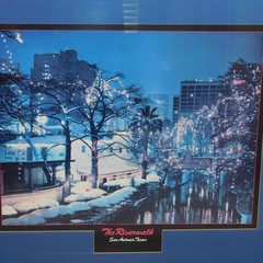 San Antonio Texas Riverwalk Winter Scene Professional Framed Photography 30.5×26