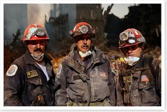 Photo September 11th World Trade Center 9/11 Firefighters Rescue Taking Break