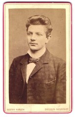 Photograph Gustav Karsch, Dresden, Grosse Meissnerstrasse 9, Young Man with Ka