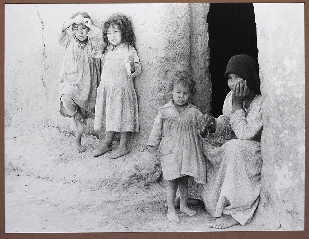 Oversized 1970s Middle East or North Africa, mother and kids, ethnic portrait