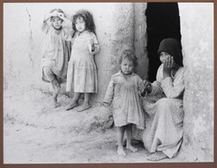 Oversized 1970s Middle East or North Africa, mother and kids, ethnic portrait