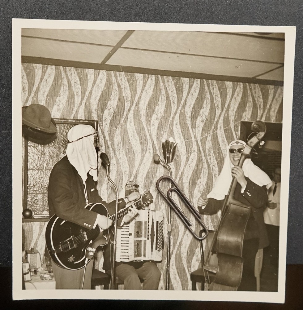 Photo Portrait Band Musician Boy Accordion Cello Guitar Instruments Costume Picture