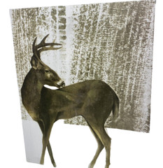Deer In Snow Forest Print Art Picture Farmhouse Decor New Animal