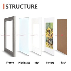 YOUNG POONG 8×10 Picture Frame，Display Pictures 5×7 with Mat or 8×10 With