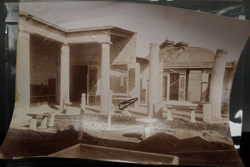 Photo Albumin Italy Pompeii House Cousin Building View Monument Ruin Picture Old