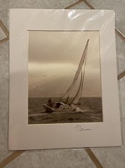 Original Bo Svensson Photographic Print California Sailboat Blue Gray 14 x 11