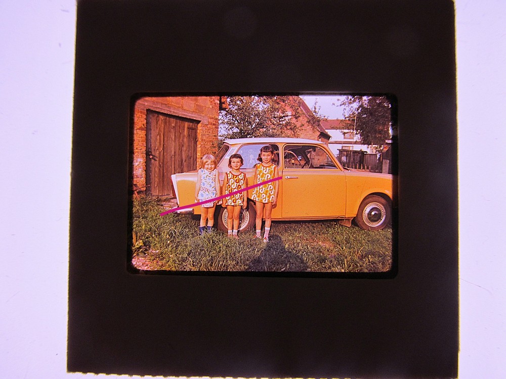 Trabat Trappi color slide GDR three girls from the 70s