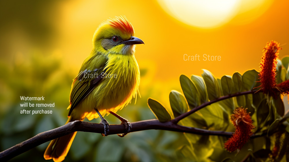 Digital Image Picture Photo Wallpaper , Golden-Hued Dawn with Sri Lankan Bird