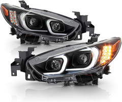 – for [Halogen Model] 2014-2017 Mazda 6 Black Housing LED Tube Signal Projector