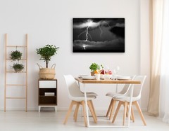 Black and white lightning photography wall art hanging photo night sky picture