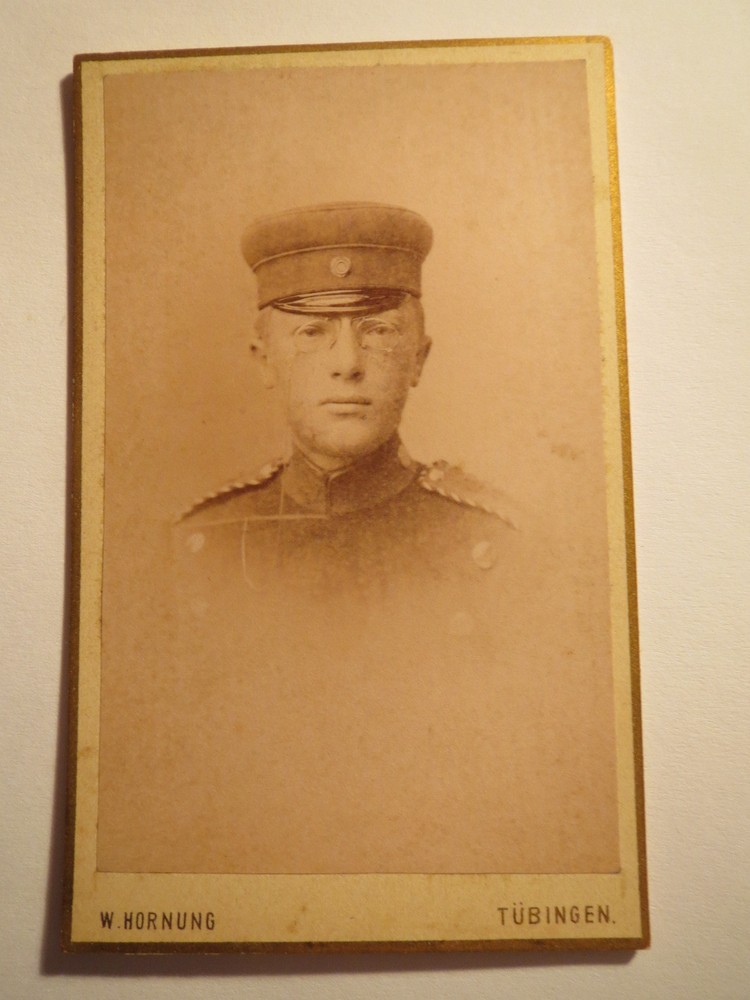 E. Ildler? or Heller? 1889 as soldier in uniform/CDV W. Hornung Tübingen