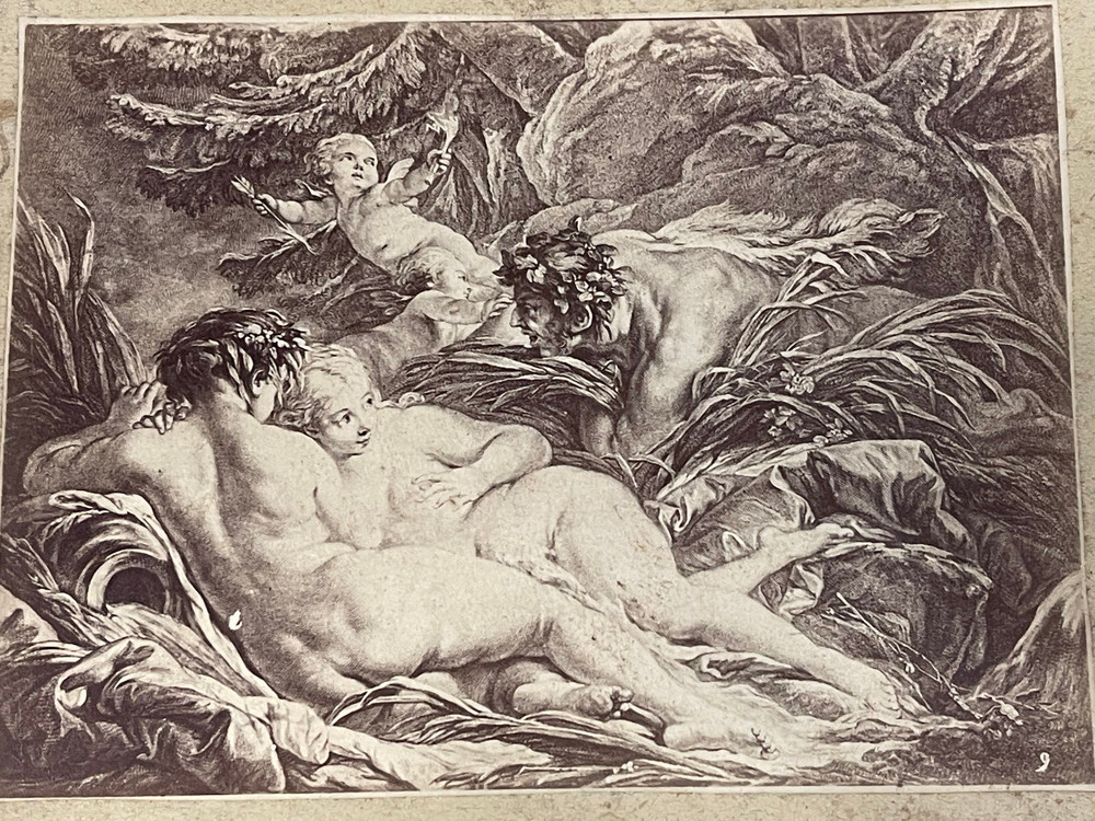 Curiosa Albumen Photograph Engraving François Boucher A. Calavas Paris 1875