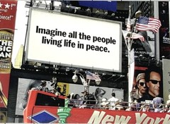 2002 Yoko Ono Art Postcard – NYC Billboard Event – Imagine