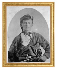 Jesse James Photograph in a Aged Gold Frame