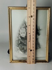 VTG Black & White Framed Photo of Two Young Girls on Wooden Steps