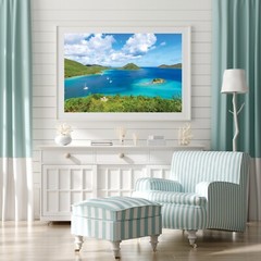 Waterlemon Cay, St John Beach Aerial Photography Wall Art Decor, Leinster Bay