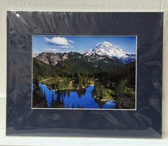 Sherrill SIGNED Matted Photo 8×10 Mt Rainier Eunice Lake WA Landscape Vintage