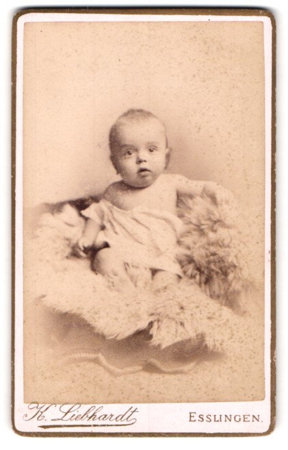 Photograph K. Liebhardt, Esslingen, in Palmschen Bau, Toddler with Ceiling 1893