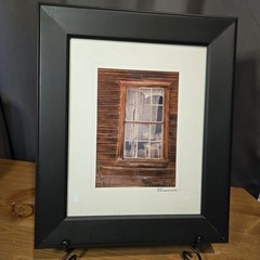 J Simonelli Signed Matted Framed Photo Rustic Window, Architectural Vtg 80s 90s