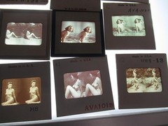 Vintage 1940’s 35 Female Pin-up Slides 35mm Single Slide Stereooptic cl