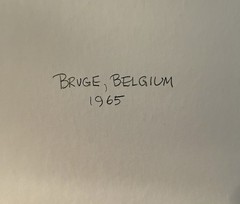 Vintage 1965 Brugge Belgium Canal Photograph Signed Kent Matted Art