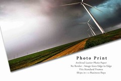 Wind Farm Photography Print: Texas Wind Turbines Storm Great Plains Photo