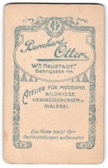 Photograph Bernhard Otter, Wr. Neustadt, Bahngasse 44, monogram by photographer