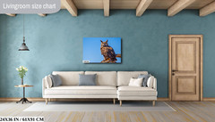 Twilight Guardian: Horned Owl On a Branch Wildlife Wall Art Print