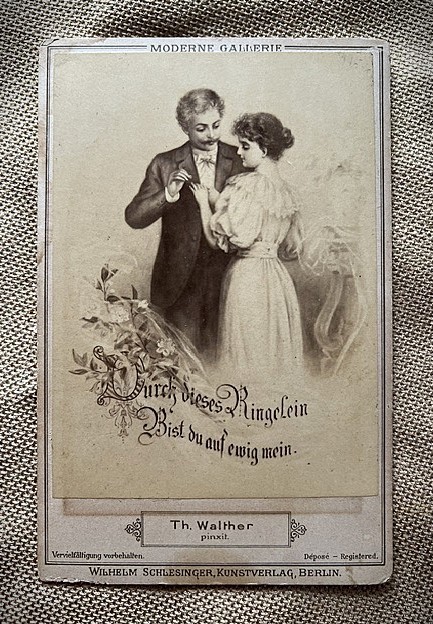 1902 Th. Walther German Art Postcard Galerie Moderne Meister Berlin Antique