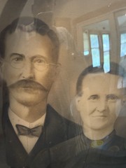 Cindy Cash Owned | Antique Oval Bubble Glass Portrait of Branson Family 16 x 26″