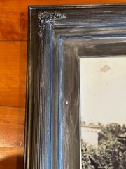 Vintage Man on Bicycle Farmhouse Photo Art Wood Frame
