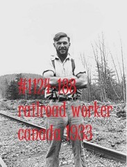 VINTAGE MALE PORTRAIT #1124-188 -railroad worker 1933 -free shipping in usa