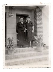Photo circa 1940 Women in Front of Ice Cream Parlor “Ice Cream Popsicles” Business Catering