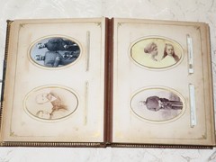 Antique Photo Album for Cabinet Cards, Family and Soldiers, c.1900