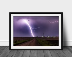 Lightning photography wall art Iowa farmland picture stormy night sky photo