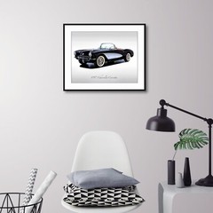 Classic Cars – 1957 Chevrolet Corvette in Onyx Black – Print